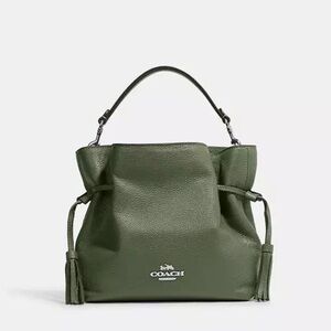Coach Olive Green Leather Shoulder Bag